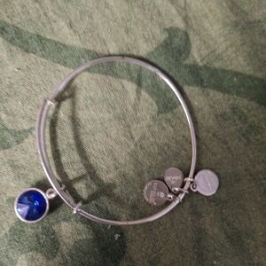 Silver Bracelet with Blue Charm